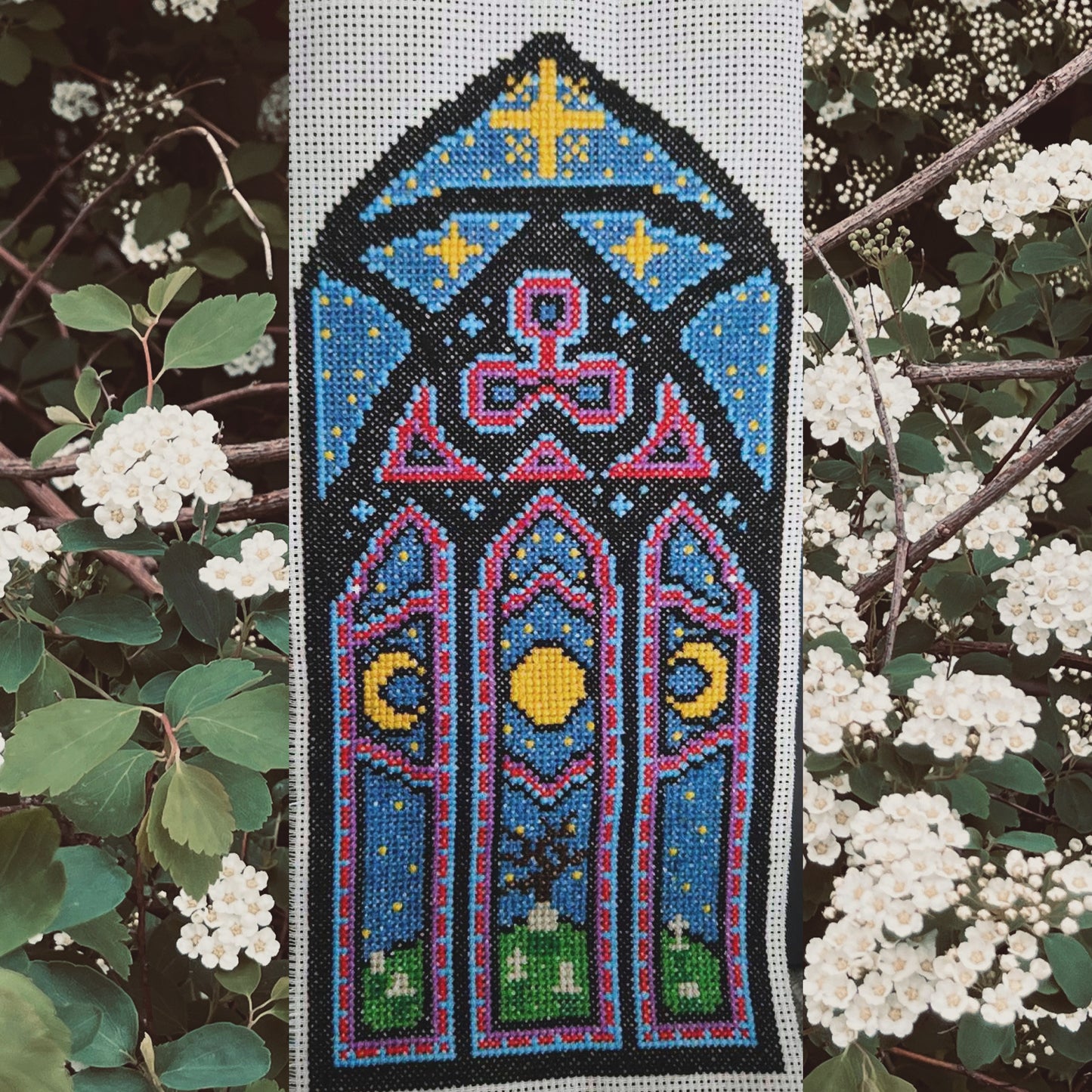 Stained Glass Cross Stitch Pattern Digital Download