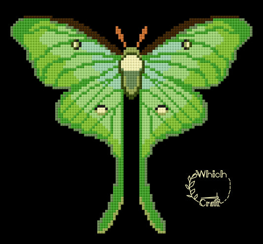 Luna Moth Cross Stitch Pattern digital download