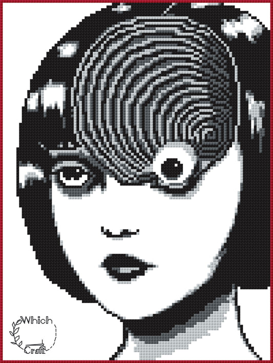 Uzumaki Junji Ito Cross Stitch Pattern Digital Download