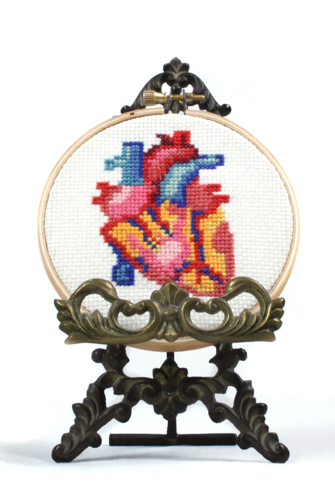 Anatomical Heart Diagram Cross Stitch Pattern