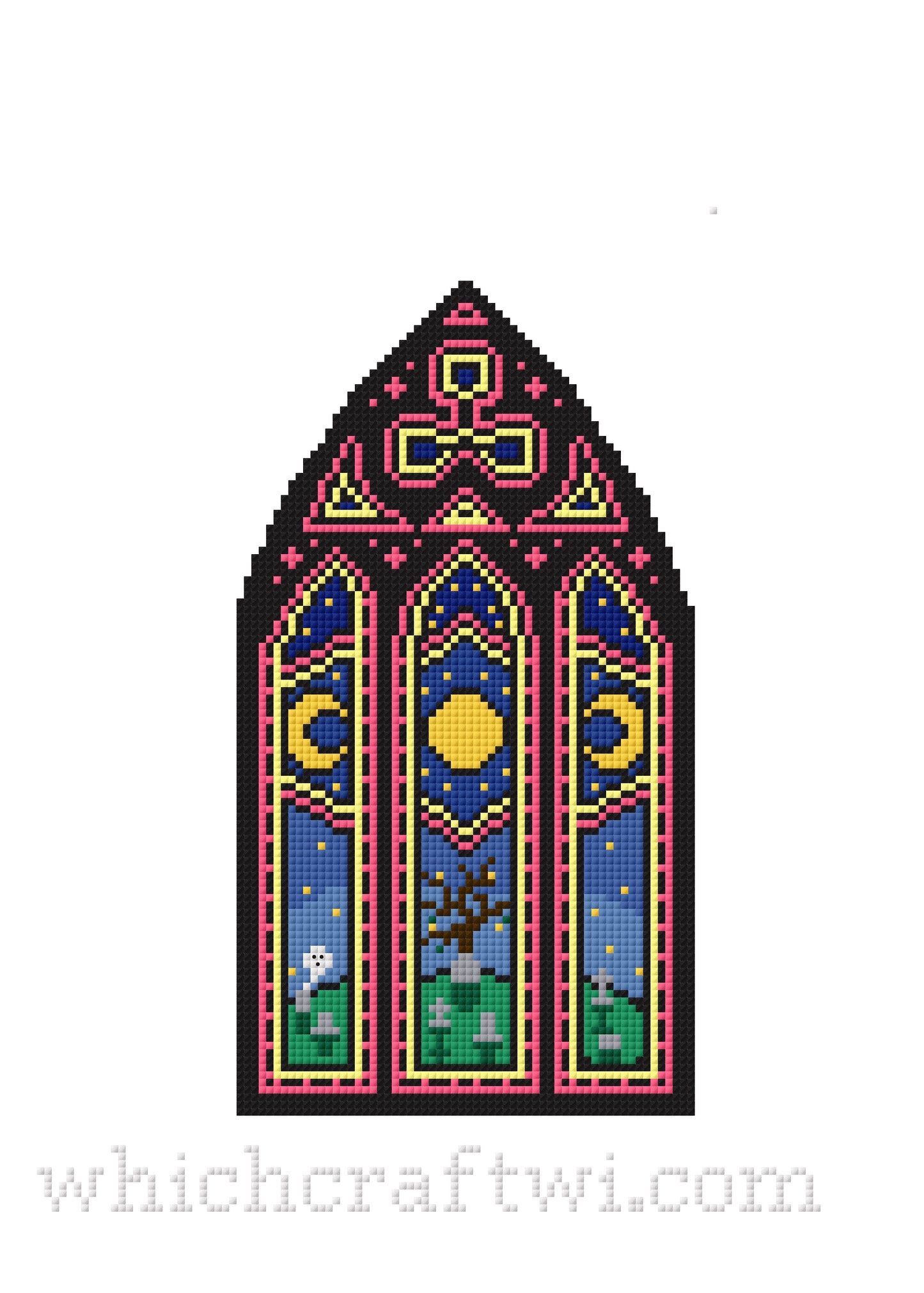 Small Stained Glass Window Color-scheme 2 Cross Stitch Pattern