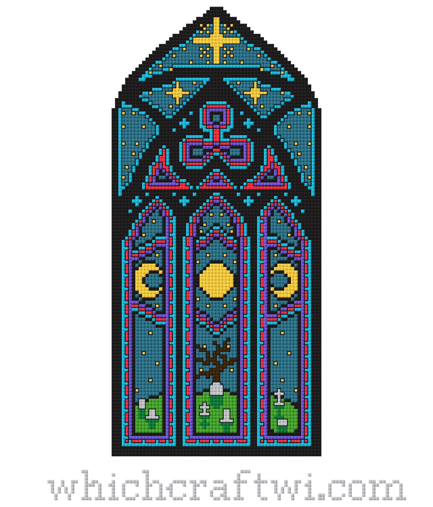 Stained Glass Cross Stitch Pattern Digital Download