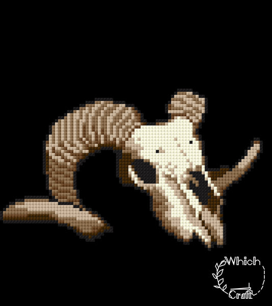 FREE Ram Skull Cross Stitch Pattern Digital Download